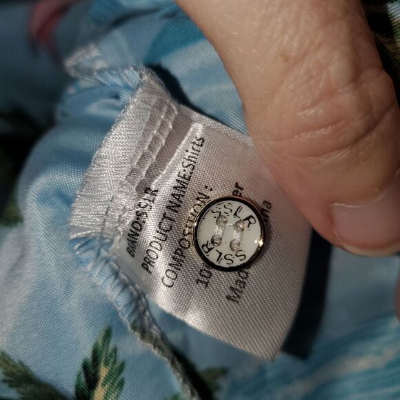 SSLR BLUE PINK FLAMINGO TROPICAL PRINT BUTTON DOWN SHIRT SIZE XL - Picture 4 of 5